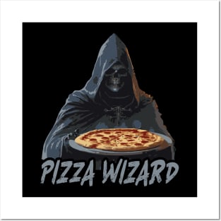 Pizza Wizard // Grim Reaper Pizza Lover Posters and Art